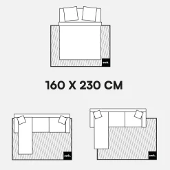 Alfombra de interior/exterior, estampado beige y mostaza, poliéster reciclado