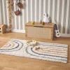 Alfombra infantil rainbow, interior crema y multicolor