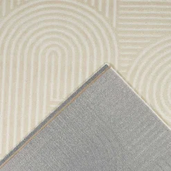 Alfombra interior con diseño gráfico arcos, crema