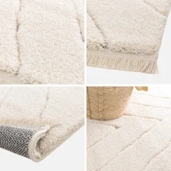 Alfombra interior con ligeros relieves crema