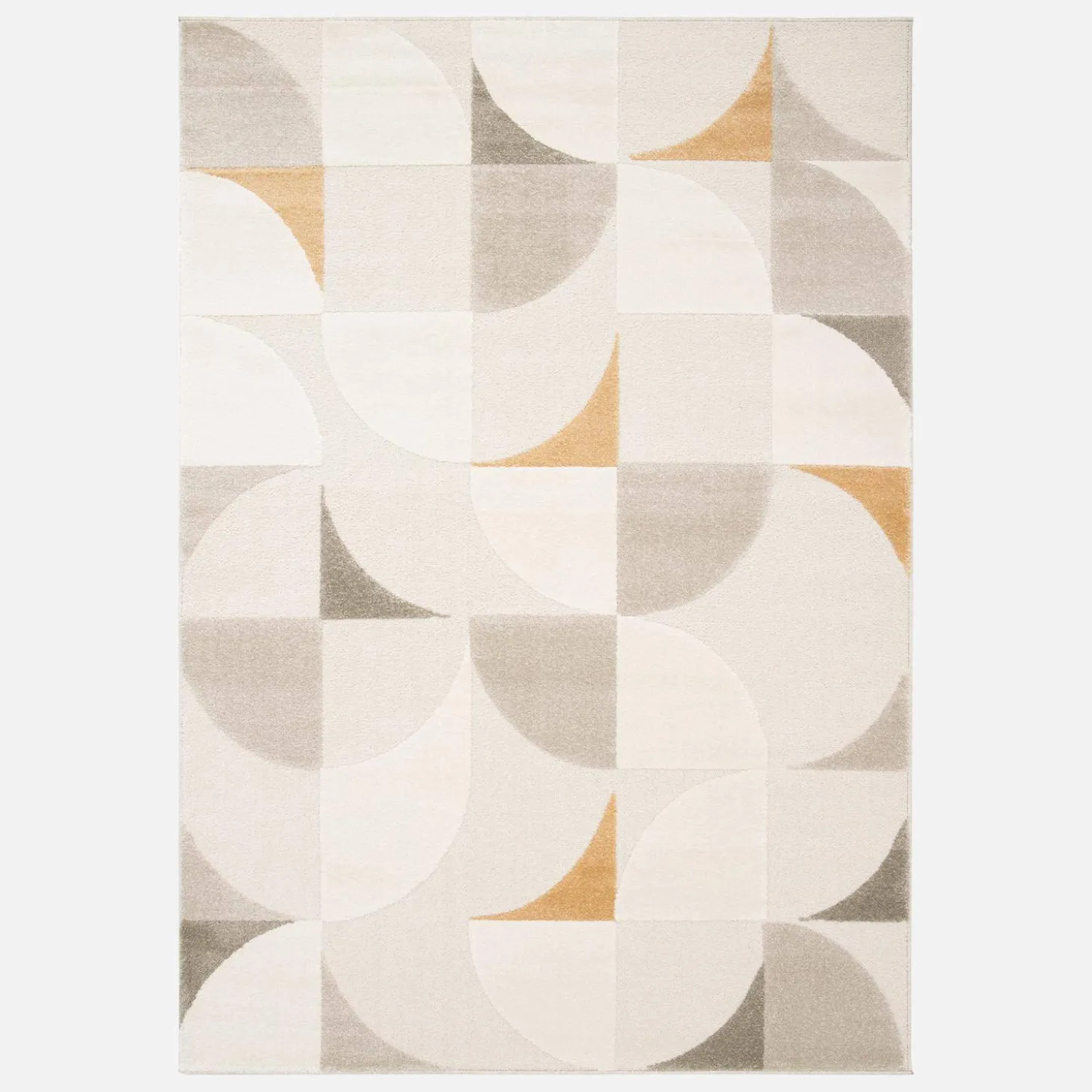 Alfombra interior con motivos retro en color crema