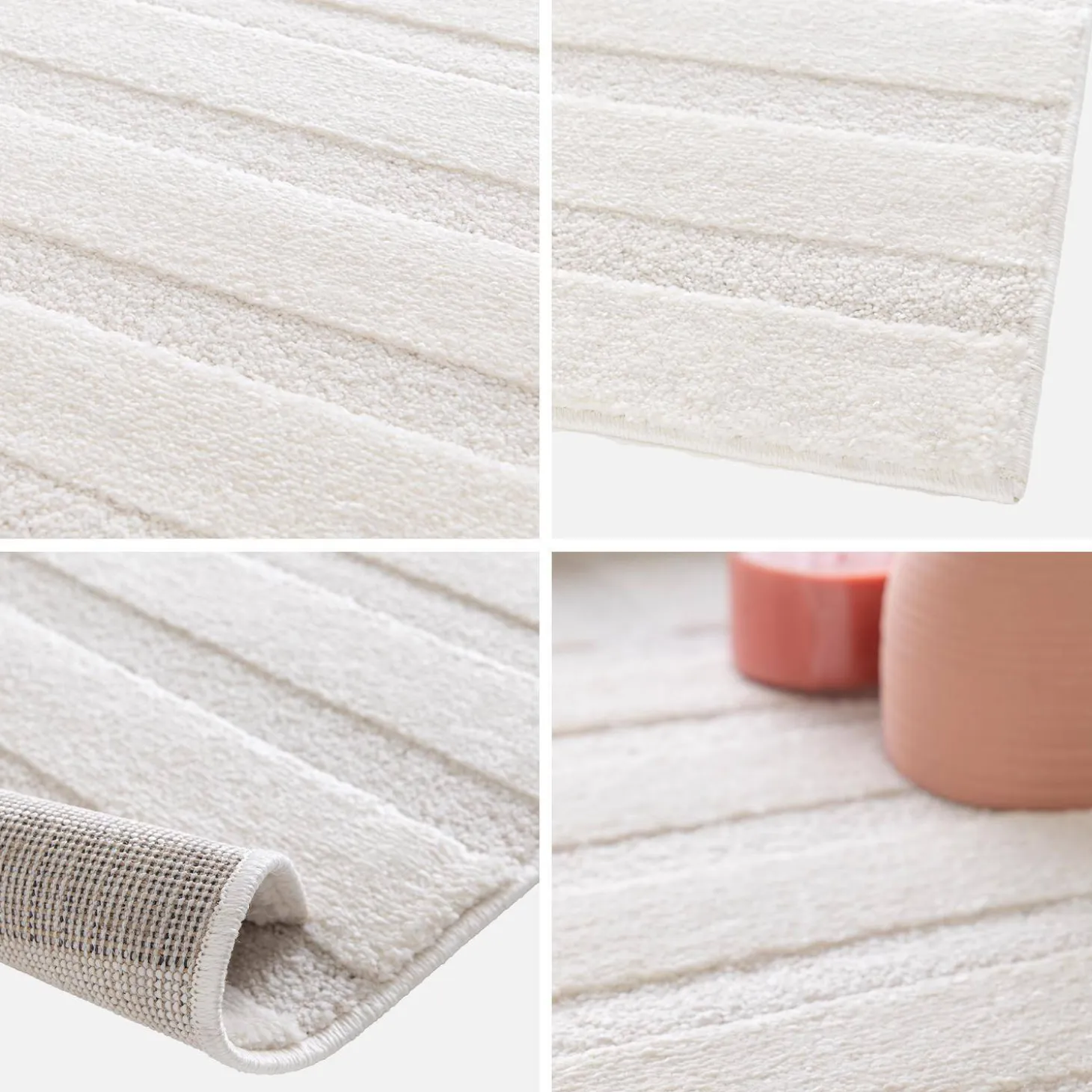 Alfombra interior con motivos de arcos crema
