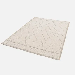 Alfombra interior con motivo étnico bereber, beige y crema