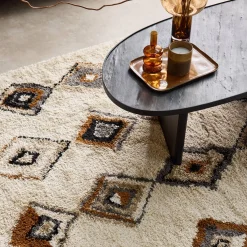 Alfombra interior con motivos étnicos beige