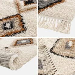 Alfombra interior con motivos étnicos beige