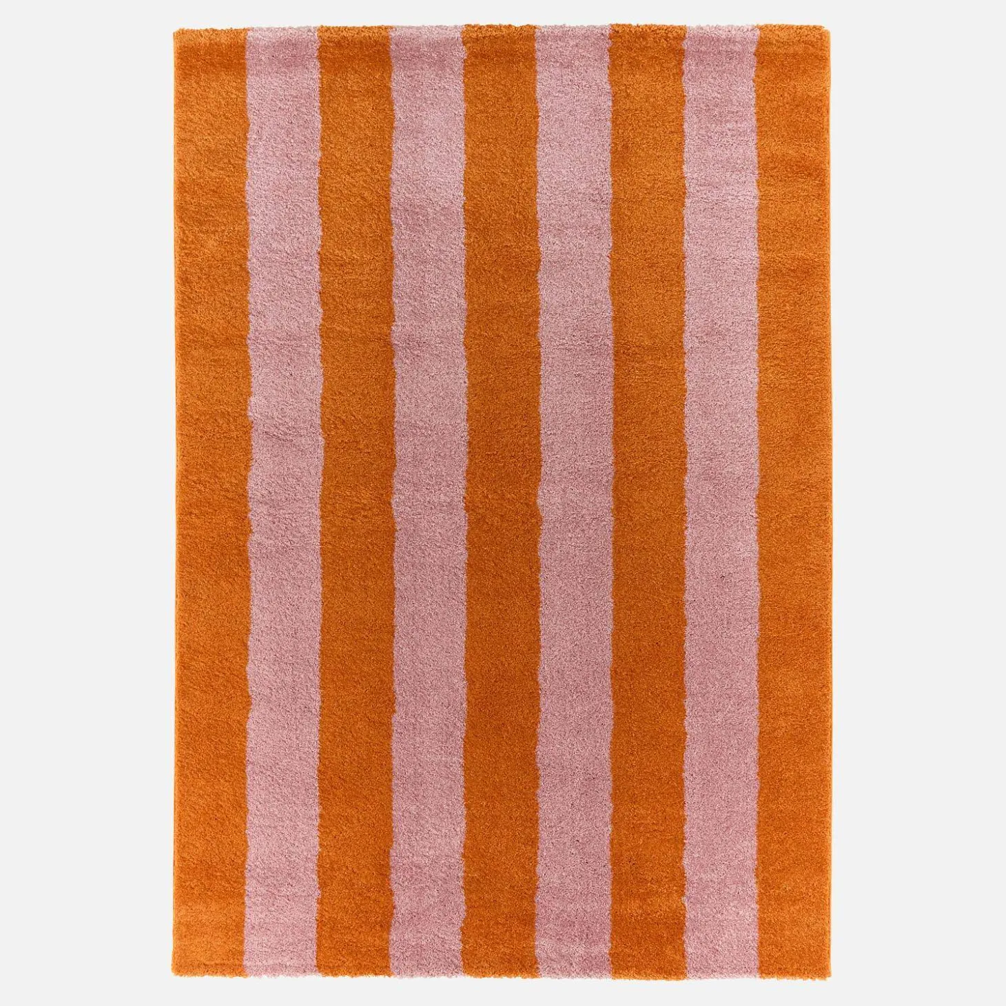 Alfombra interior con rayas naranja y rosa