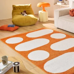 Alfombra interior diseño moderno naranja