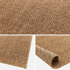 Alfombra interior/exterior efecto yute color caramelo