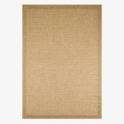 Alfombra interior/exterior efecto tela de yute beige