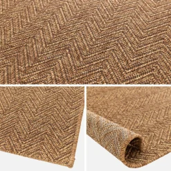 Alfombra interior/exterior efecto yute color caramelo
