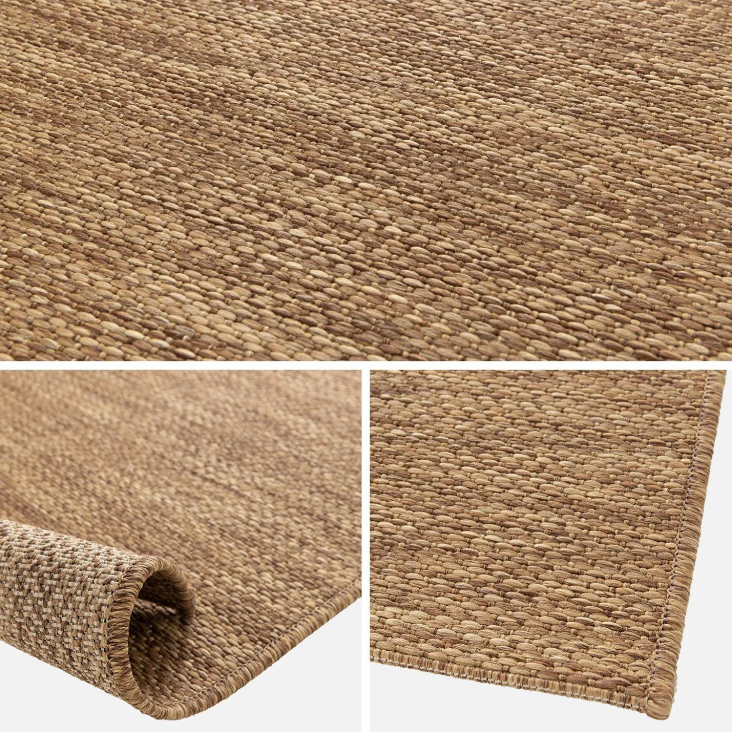 Alfombra interior/exterior efecto yute color caramelo