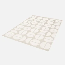 Alfombra interior/exterior diseño geométrico beige poliéster reciclado