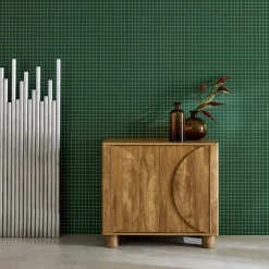 Aparador efecto madera de mango con 2 puertas, 80cm
