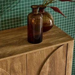 Aparador efecto madera de mango con 2 puertas, 80cm