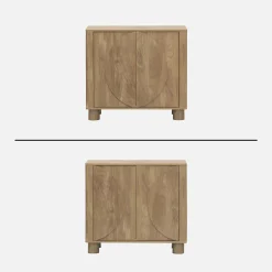 Aparador efecto madera de mango con 2 puertas, 80cm