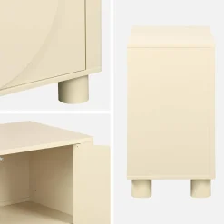 Aparador efecto madera de mango con 2 puertas, 80cm