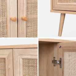 Aparador 3 puertas de caña, 120cm