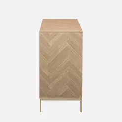 Aparador con efecto espiga de 2 puertas, 160cm