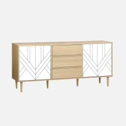 Aparador de efecto madera con 2 puertas, 160cm