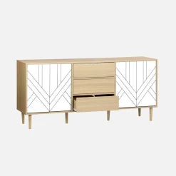Aparador de efecto madera con 2 puertas, 160cm