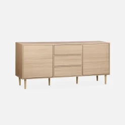 Aparador de efecto madera con 2 puertas, 160cm