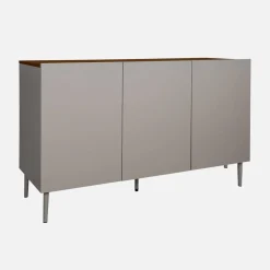 Aparador de metal y decoración de madera 3 puertas 120cm