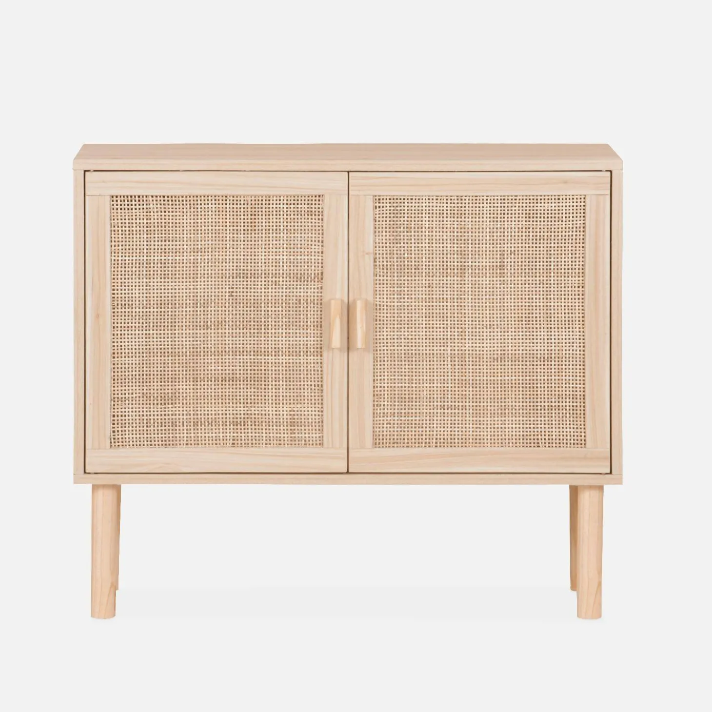 Aparador efecto caña y madera con 2 puertas, 80cm