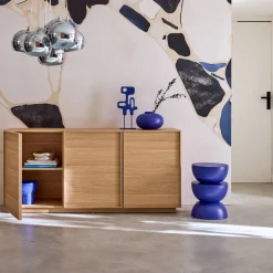Aparador efecto madera 3 puertas, 160cm