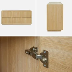 Aparador efecto madera 3 puertas, 160cm