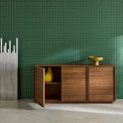 Aparador efecto madera 3 puertas, 160cm