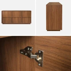 Aparador efecto madera 3 puertas, 160cm