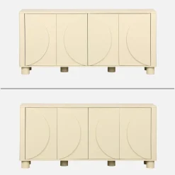 Aparador efecto madera con 4 puertas, 155cm