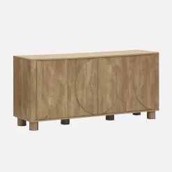 Aparador efecto madera con 4 puertas, 155cm