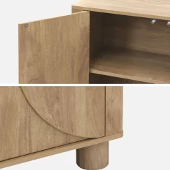 Aparador efecto madera con 4 puertas, 155cm