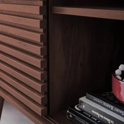 Aparador escandinavo con decoración de madera, 80cm