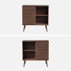 Aparador escandinavo con decoración de madera, 80cm
