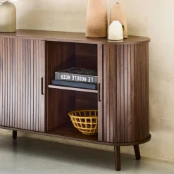 Aparador escandinavo con 2 puertas correderas, 120cm