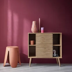 Aparador escandinavo con decoración de madera, 80cm