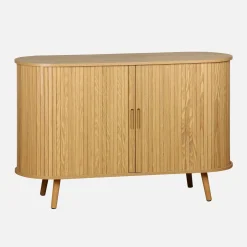 Aparador escandinavo con 2 puertas correderas, 120cm