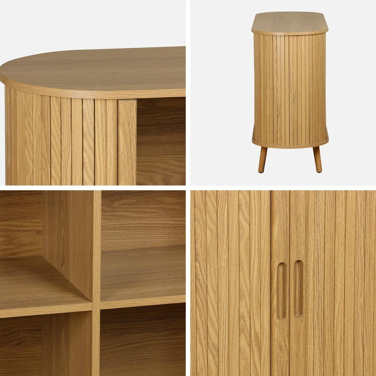 Aparador escandinavo con 2 puertas correderas, 120cm