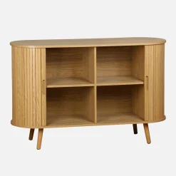 Aparador escandinavo con 2 puertas correderas, 120cm