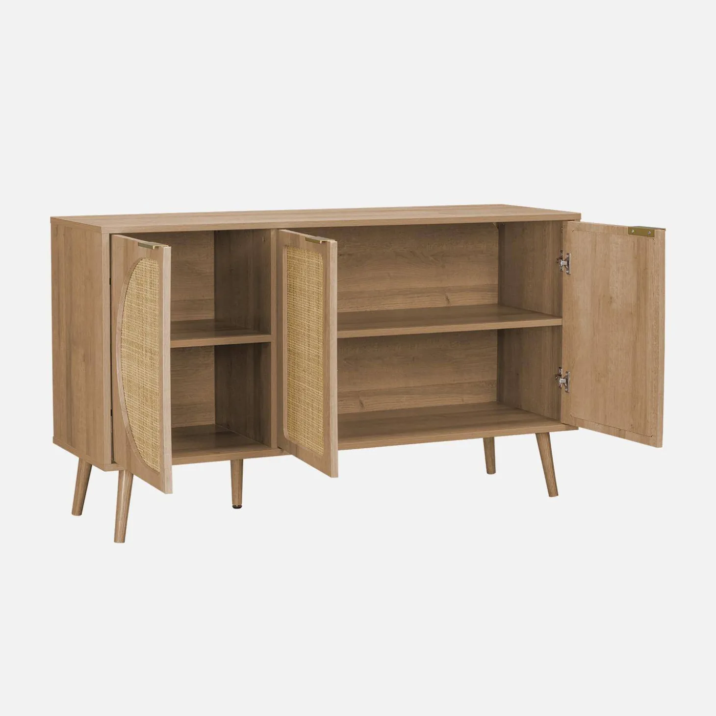 Aparador escandinavo con efecto madera de 3 puertas, 120cm