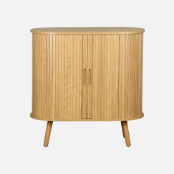 Aparador escandinavocon efecto madera ranurada, 80cm