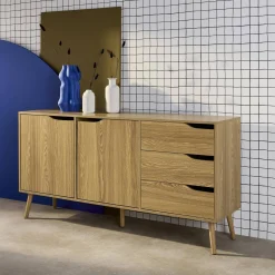 Aparador estilo escandinavo con 2 puertas, 160cm