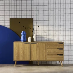 Aparador estilo escandinavo con 2 puertas, 160cm