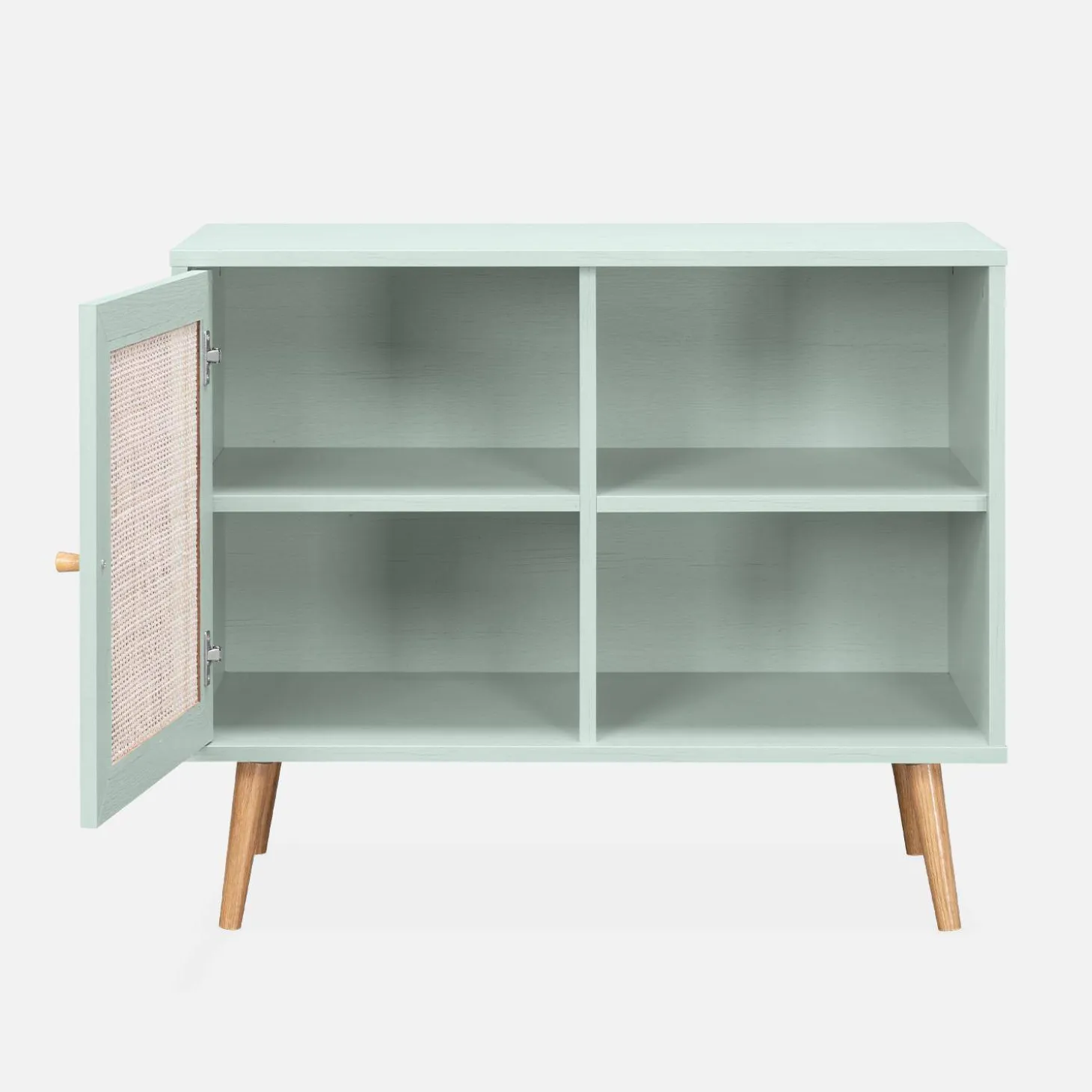 Aparador estilo escandinavo con 1 puerta de caña, 80cm