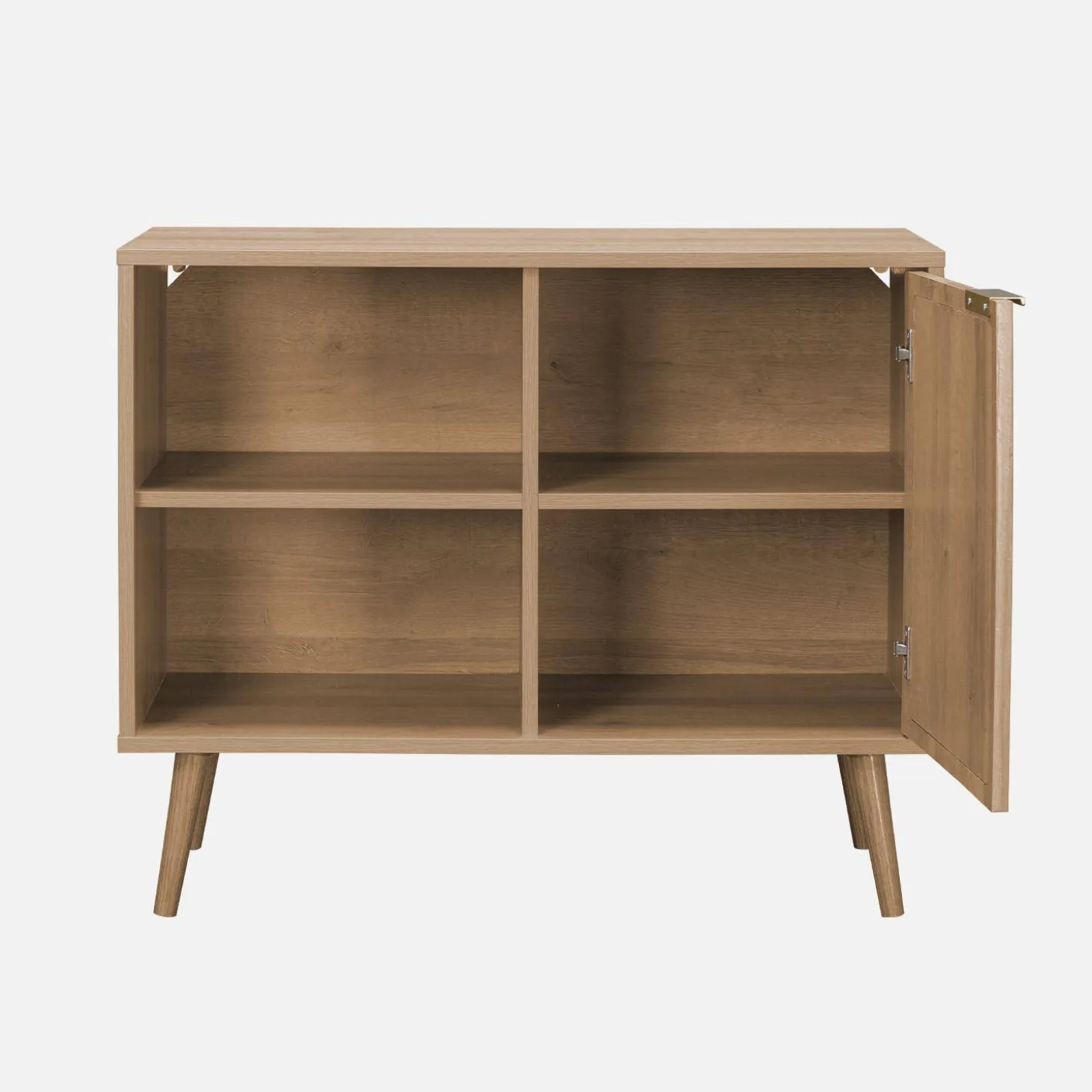 Aparador estilo escandinavo con madera redondeada, 80cm