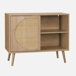 Aparador estilo escandinavo con madera redondeada, 80cm