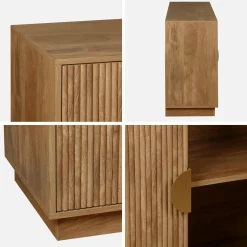 Aparador exótico de 4 puertas efecto madera de mango, 180cm