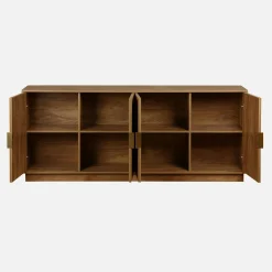 Aparador exótico de 4 puertas efecto madera de mango, 180cm